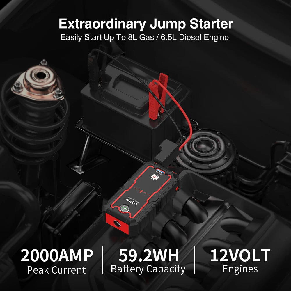 12V 2000A  Car Jump Starter Device for emergencies